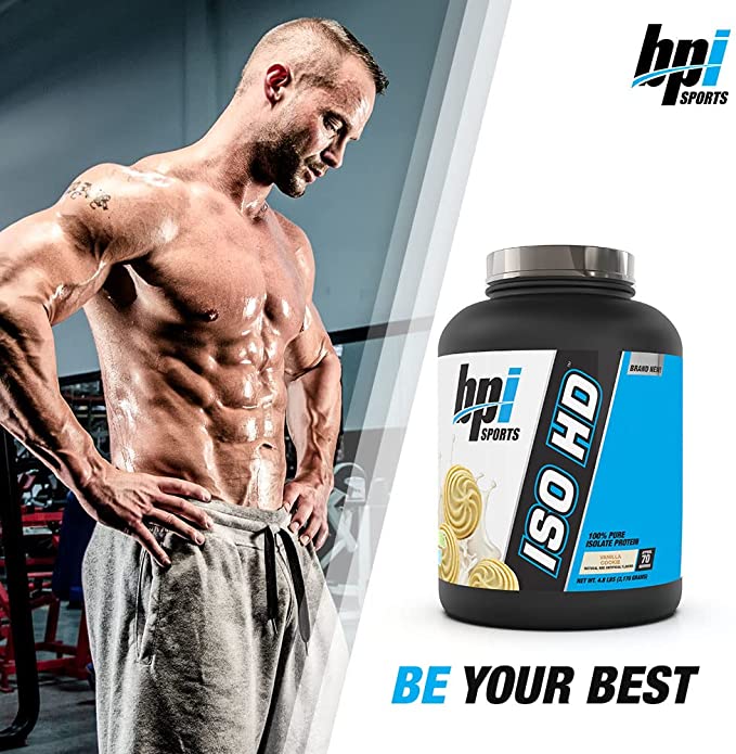 BPI Sports Iso HD 100% Pure Isolate Protein Powder, Vanilla Cookie Flavor , 4.8 lbs