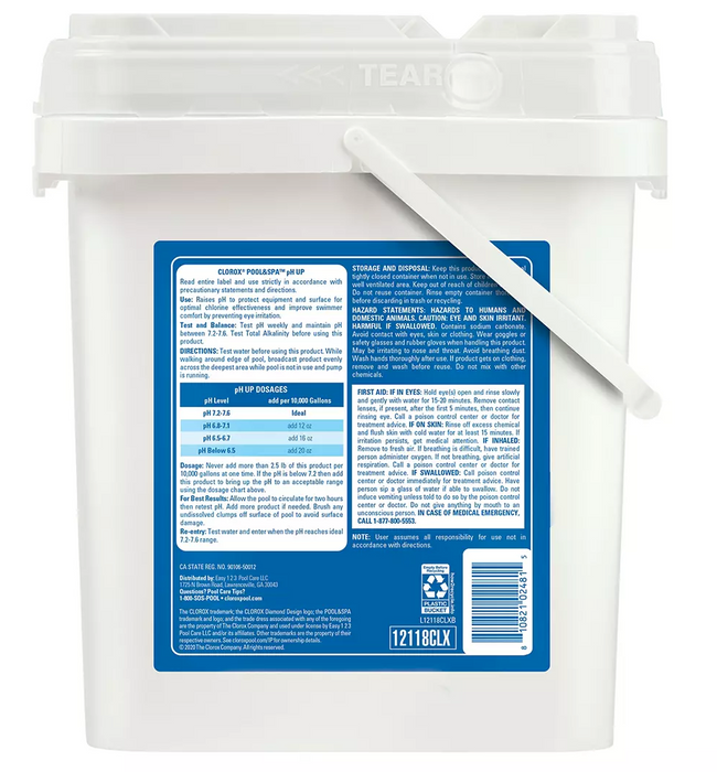 Clorox Pool & Spa pH Up , 18 lbs