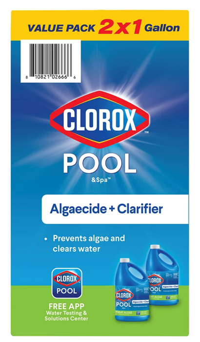 Clorox Pool & Spa Algaecide & Clarifier, 2-Pack , 2 x 1 gal