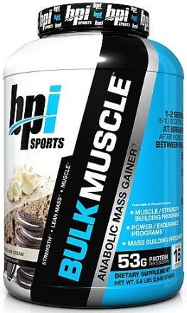 BPI Sports Bulk Muscle Anabolic Mass Gainer, Cookies and Cream, 5.8 lbs