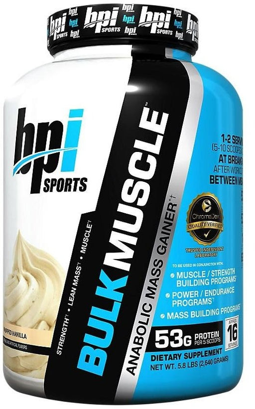 BPI Sports Bulk Muscle Anabolic Mass Gainer, Whipped Vanilla, 5.8 lbs