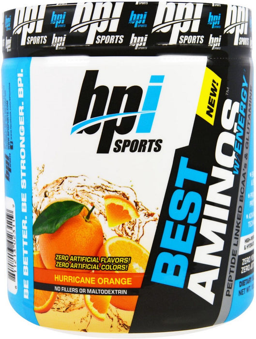 BPI Sports Best Amino with Energy Peptide Linked BCAA & Glutamine, Hurricane Orange, 300 gr