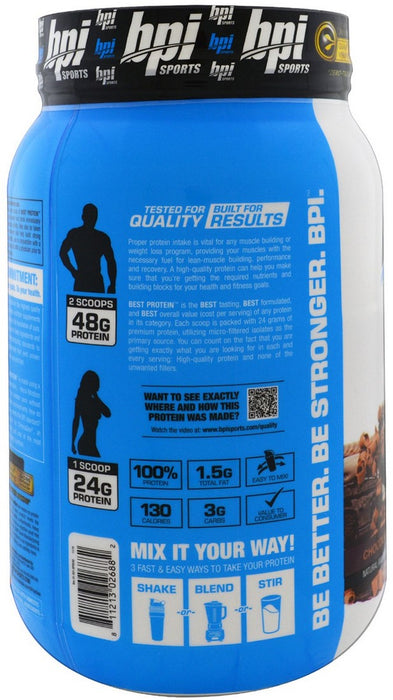 BPI Sports, Best Protein Advanced 100% Protein Formula, Chocolate Brownie, 2.1 lbs