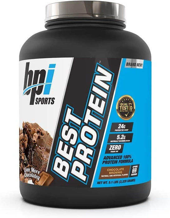 BPI Sports Best Advanced 100% Protein Formula Powder, Chocolate Brownie Flavor, 5.1 lbs