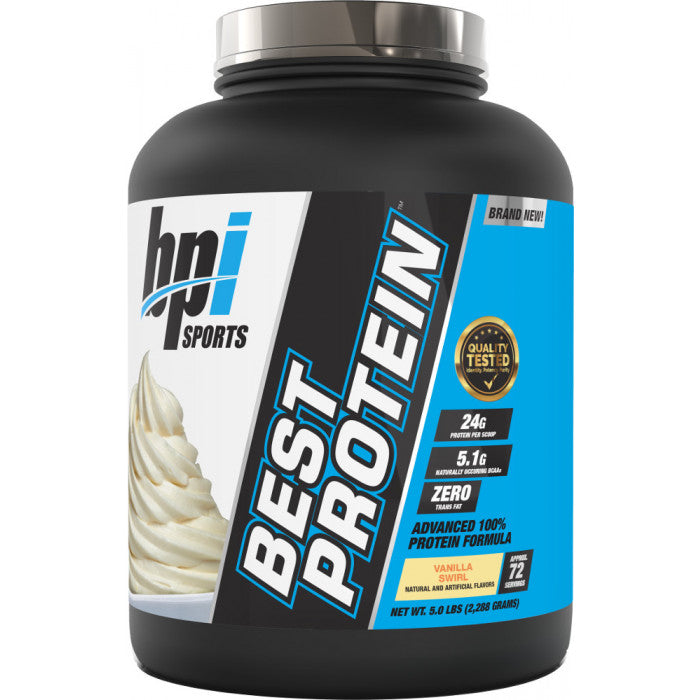 BPI Sports Best Advanced 100% Protein Formula Powder, Vanilla Swirl Flavor, 5 lbs