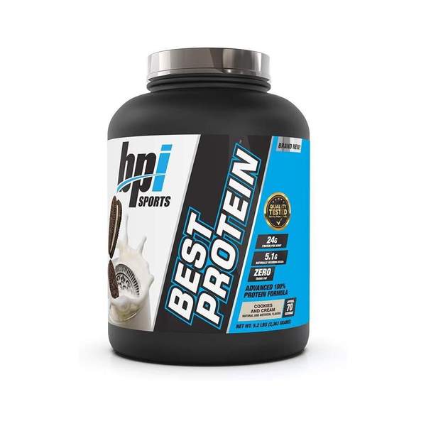 BPI Sports Best Advanced 100% Protein Formula Powder, Cookies & Cream Flavor, 5.2 lbs