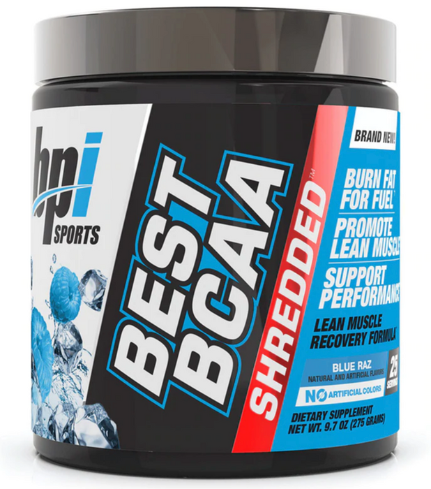 BPI Sports Best BCAA Shredded Lean Muscle Recovery Formula, Blue Razz Flavor , 275 gr