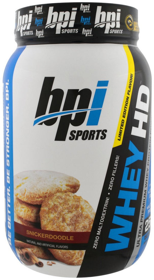 BPI Sports Whey HD Ultra Premium Whey Protein Powder, Snickerdoodle, 1.7 lbs