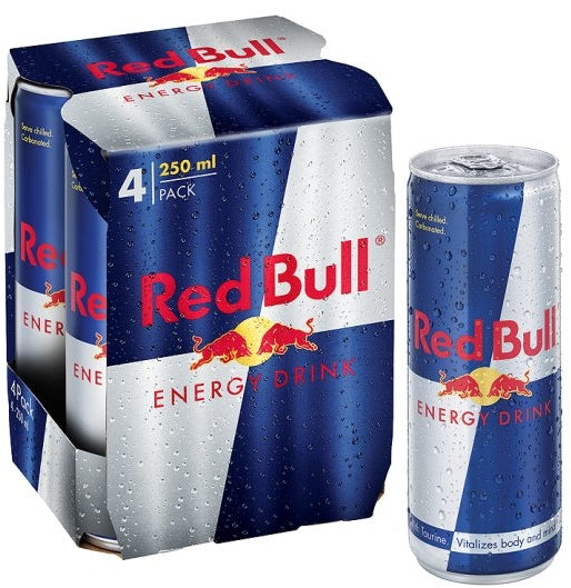 Red Bull Energy Drink, Value Pack, 4 x 250 ml