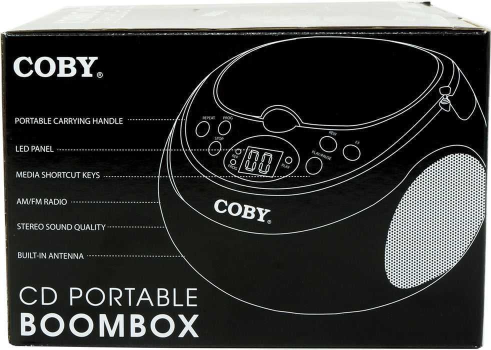 Coby CD Portable Boom Box with MP3 and AM/FM Radio, 