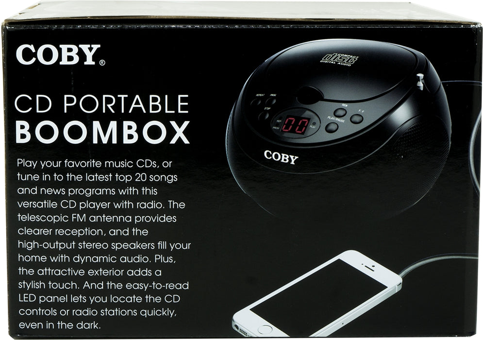 Coby CD Portable Boom Box with MP3 and AM/FM Radio, 