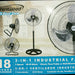 Brentwood Kool Zone 3-in-1 Industrial Fan, 18 inch, 