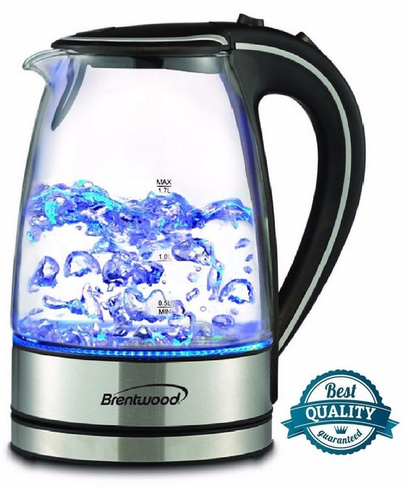 Brentwood Cordless LED Glass Kettle, Black, 1 ct