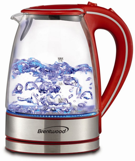 Brentwood Cordless LED Glass Kettle, Red, 1 ct