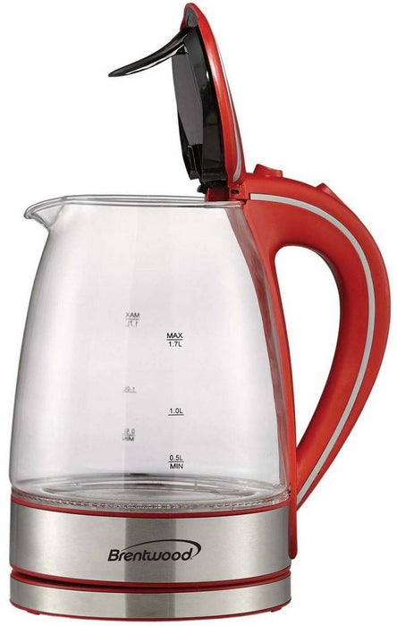 Brentwood Cordless LED Glass Kettle, Red, 1 ct