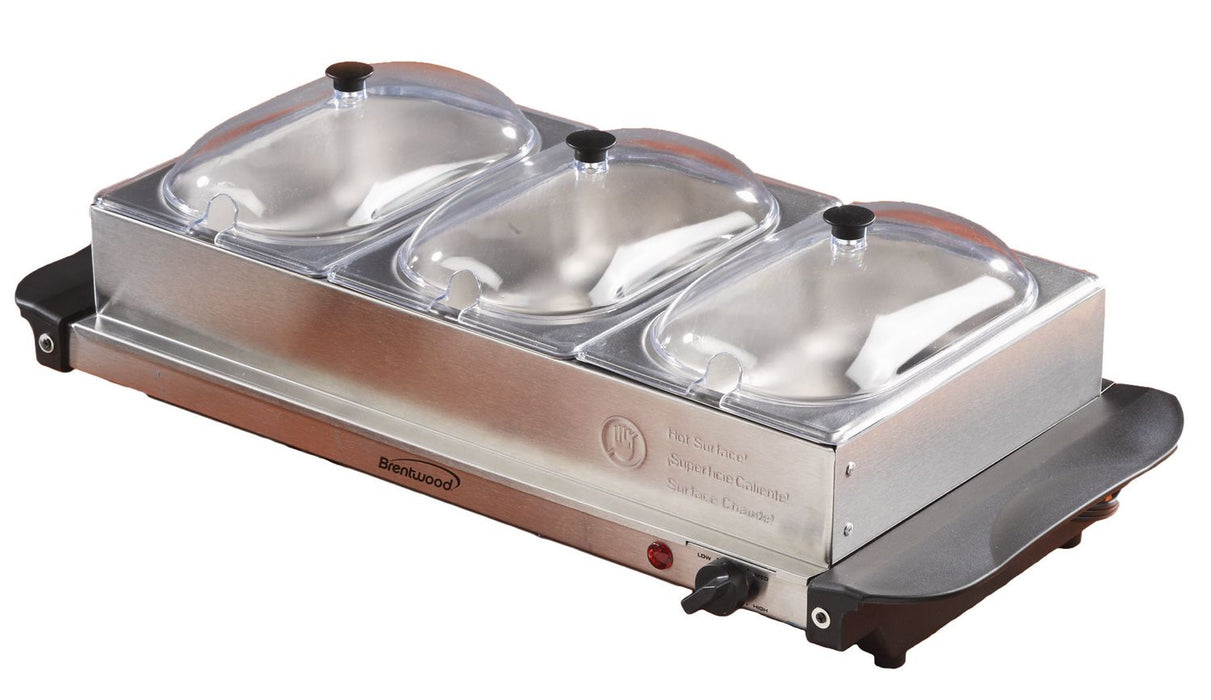 Brentwood 3 Pan Buffet Warming Tray, 1 pc