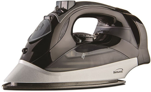 Brentwood Non-Stick Steam Iron with Retractable Cord, Black, Model #MPI-59B