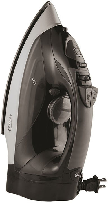 Brentwood Non-Stick Steam Iron with Retractable Cord, Black, Model #MPI-59B