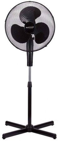 Brentwood Kool Zone Black Stand Fan, 16 inch, 3 speeds, 