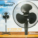 Brentwood Kool Zone Black Stand Fan, 16 inch, 3 speeds, 