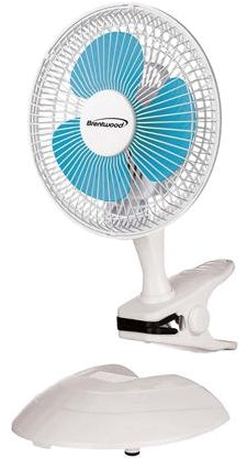 Brentwood Kool Zone White Clip Desk Fan, 6 inch, Model # F-621W