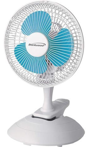 Brentwood Kool Zone White Clip Desk Fan, 6 inch, Model # F-621W