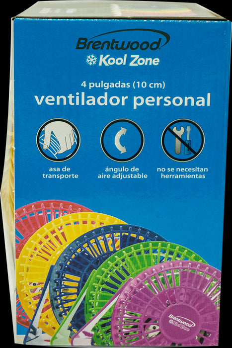 Brentwood Kool Zone Personal Fan, 4 inch, 