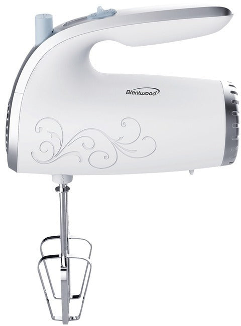 Brentwood 5-Speed Hand Mixer, White