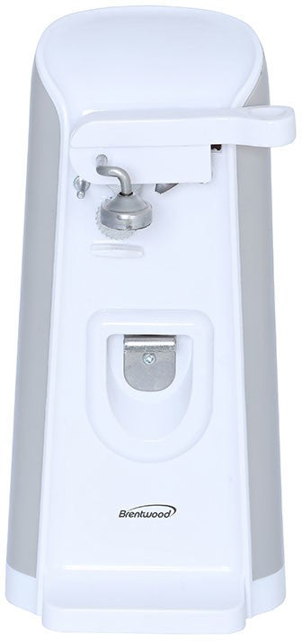 Brentwood Tall Electric Can Opener with Knife Sharpener & Bottle Opener, White, Model #J-30W