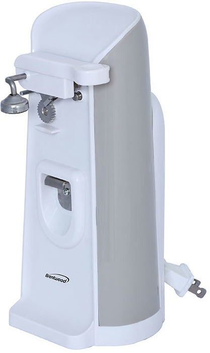 Brentwood Tall Electric Can Opener with Knife Sharpener & Bottle Opener, White, Model #J-30W