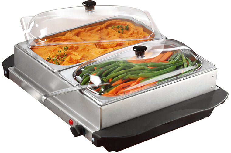 Brentwood Double Buffet Server & Warming Tray, 3 qt