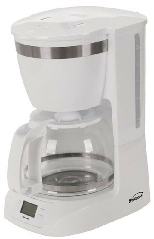 Brentwood 10-Cup Digital Coffee Maker, White, 800 W