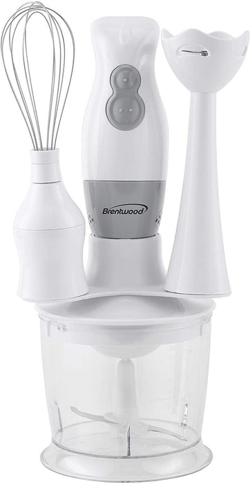 Brentwood Hand Blender Food Processor, White, Model#: HB-38W