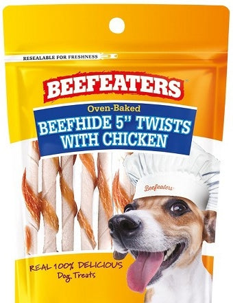 Beefeaters Beefhide Twists with Chicken Dog Treats, 283 gr