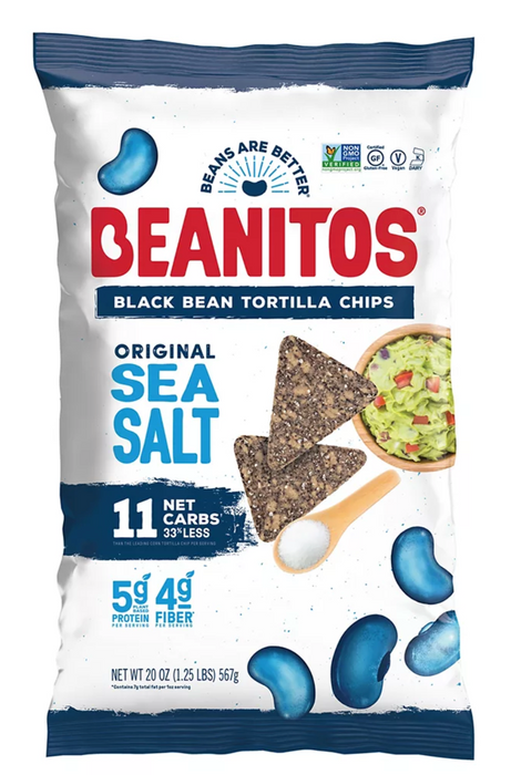 Beanitos Black Bean Sea Salt Chips , 20 oz