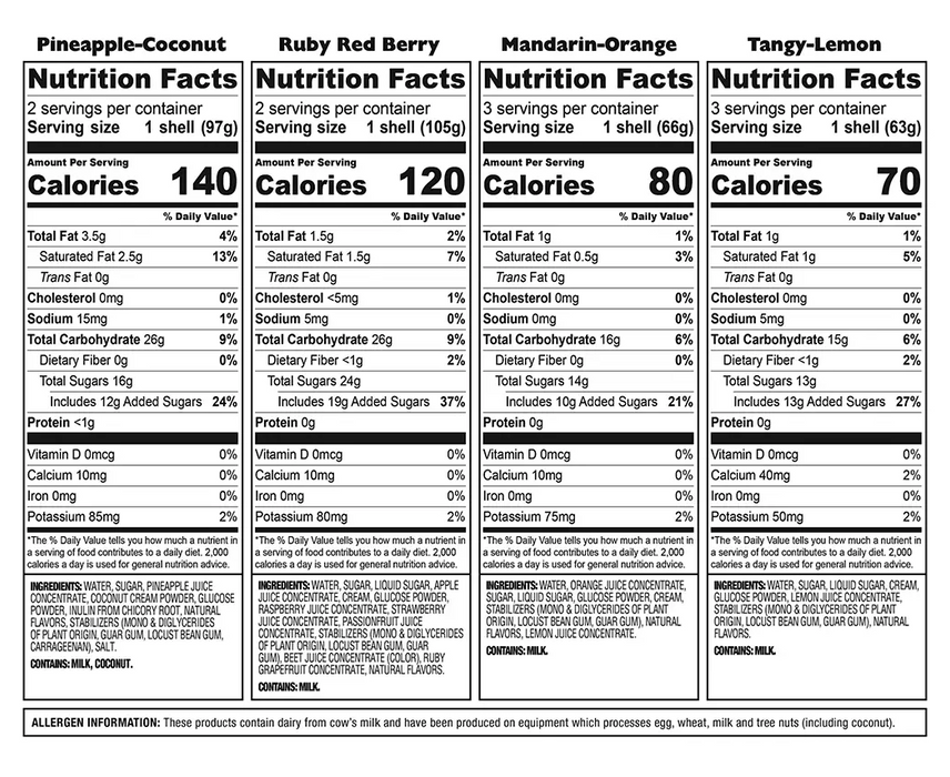 Island Way Sorbet Fruity Shells, Variety Pack , 10 ct