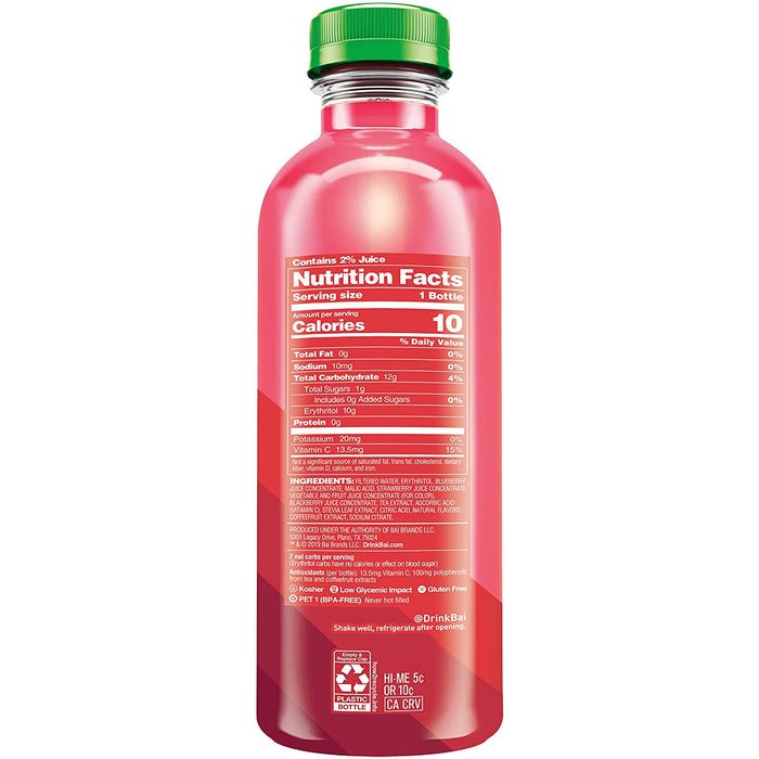 Bai Boost Watamus Strawberry Watermelon Antioxidant Infused Beverage, 18 oz