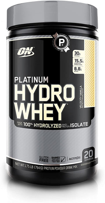 Optimum Nutrition Platinum Hydro Whey Protein Powder, Velocity Vanilla, 1.75 lbs