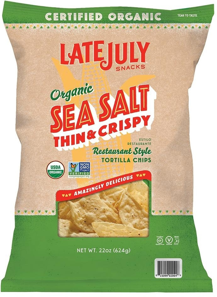 Late July Sea Salt Thin & Crispy Tortilla Chips, 624 gr (22 oz)