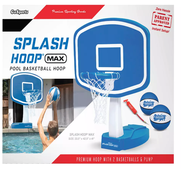 GoSports Splash Hoop Max Pool Basketball Hoop, Includes Two Premium Wa