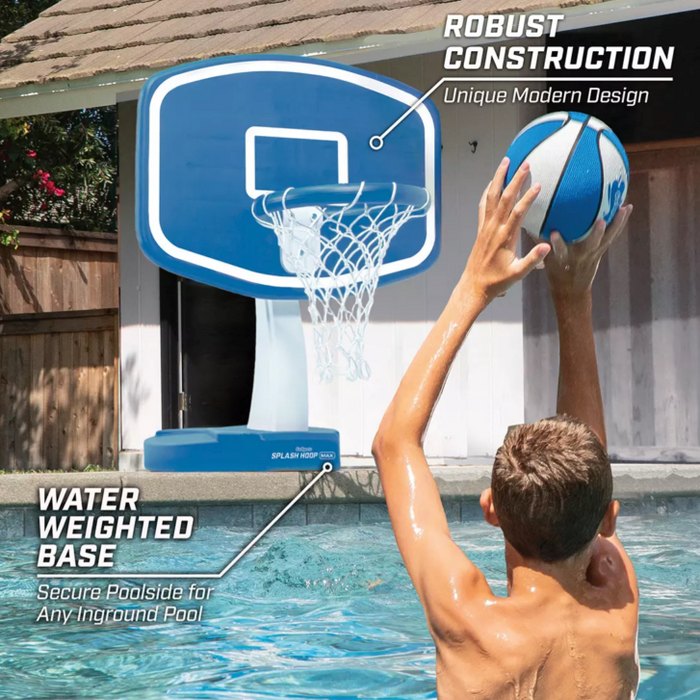 GoSports Splash Hoop Max Pool Basketball Hoop, Includes Two Premium Water Basketballs & Pump , 4 pcs