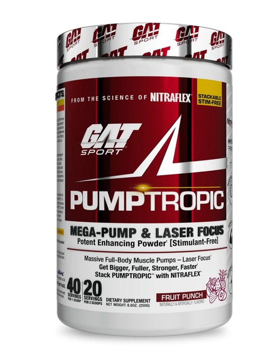 GAT Pumptropic Stim-Free Pre-Workout, Fruit Punch Flavor, 262 gr