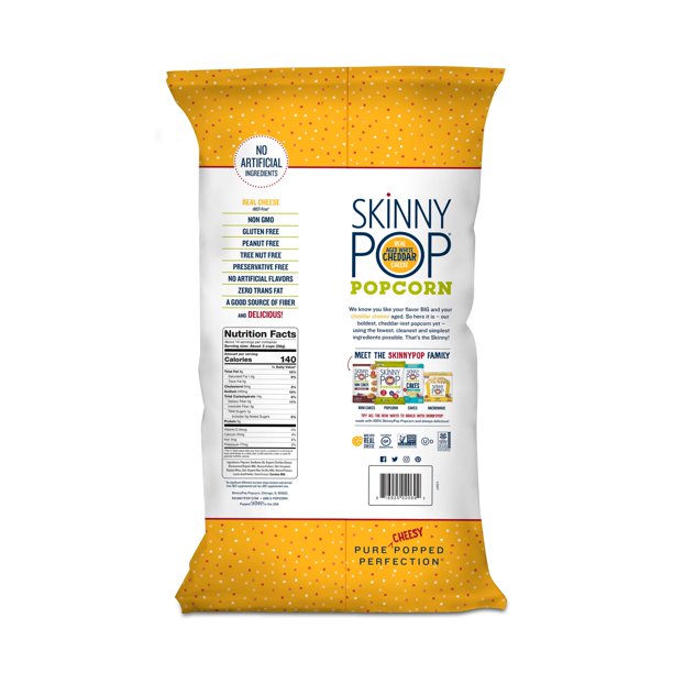 Skinny Pop Aged White Cheddar Cheese Popcorn , 14 oz