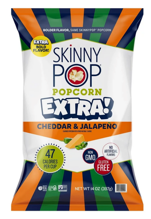 SkinnyPop Cheddar & Jalapeno Popcorn, 14 oz