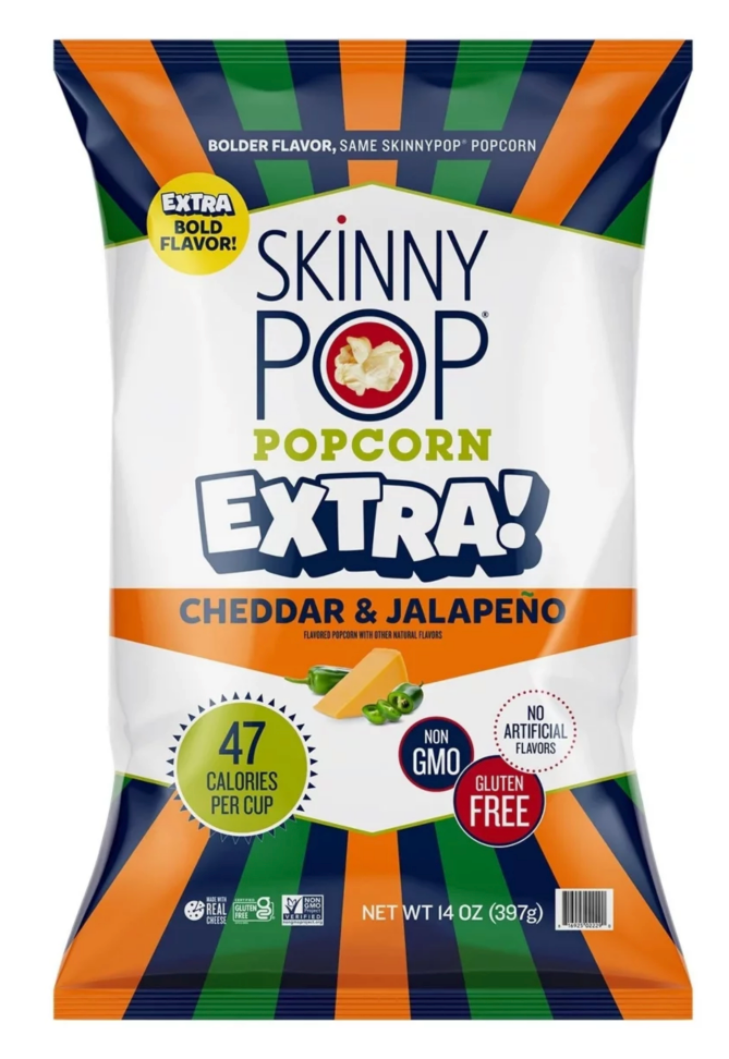 SkinnyPop Cheddar & Jalapeno Popcorn, 14 oz