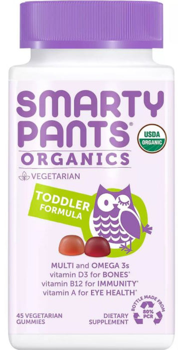 SmartyPants Organics Vegetarian Toddler Formula Gummy Vitamins, 45 ct