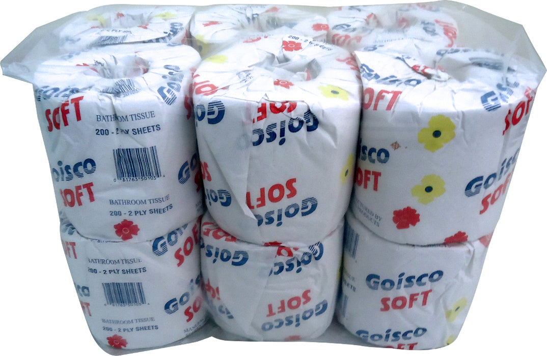 Goisco Soft Toilet Paper, 200 2-ply sheets, 12 rolls