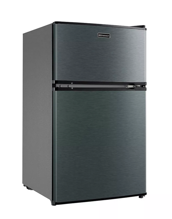Emerson 3.1 -Cu. -Ft. 2-Door Refrigerator/Freezer, Stainless Steel , 3.1 cu ft