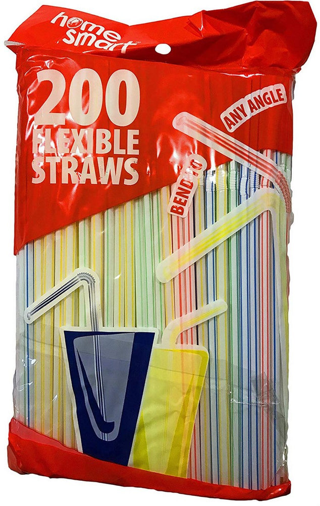 Home Smart Disposable Plastic Straws, 200 ct
