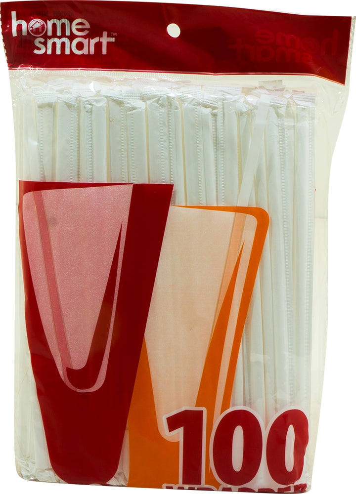 Home Smart Wrapped Plastic Straws, 100 ct